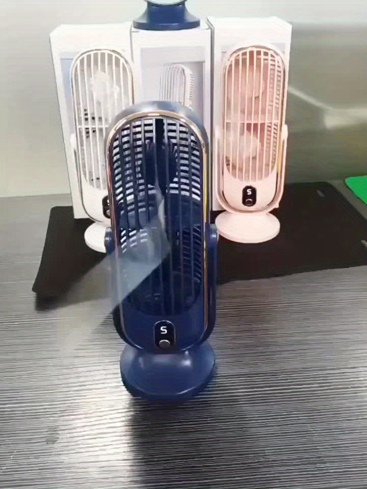 Tragbarer Klimaanlagenventilator - Große Batterie, Dualmotor, 5-Geschwindigkeits-Luftkühler mit 720° Rundum-Luftbläser - Ideal für Büro, Camping, Outdoor-Wohnmobil, USB-Ventilator - Großes Geschenk für Erntedankfest, Halloween, Weihnachten | Karnz