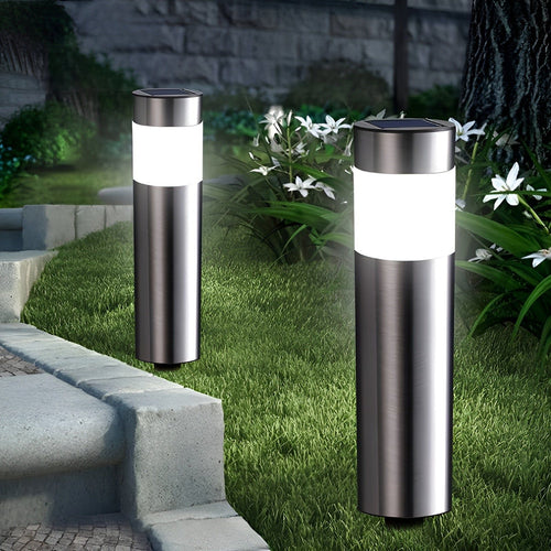LED Gartenleuchten Zylindrisch im 2er Set aus Edelstahl