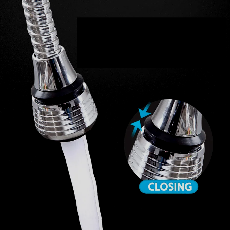 AquaFlex Stahl – Edelstahl Wasserhahn Verlängerung mit 360° Drehung & Wasser sparende Funktion Karnz