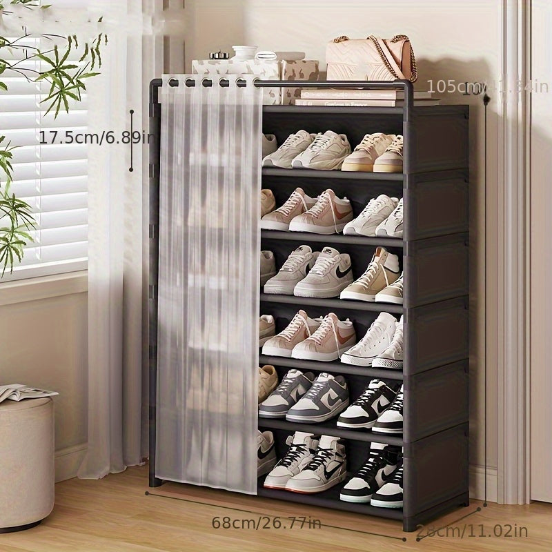 Zusammenklappbares Schuhregal mit Staubschutz 4–7 Ebenen | Karnz