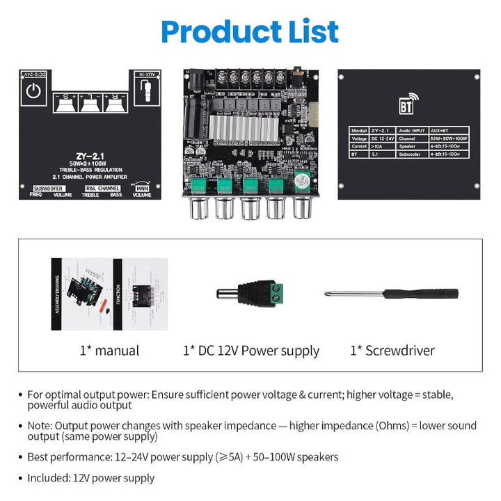 2.1 Kanal Bluetooth Verstärker Board Karnz