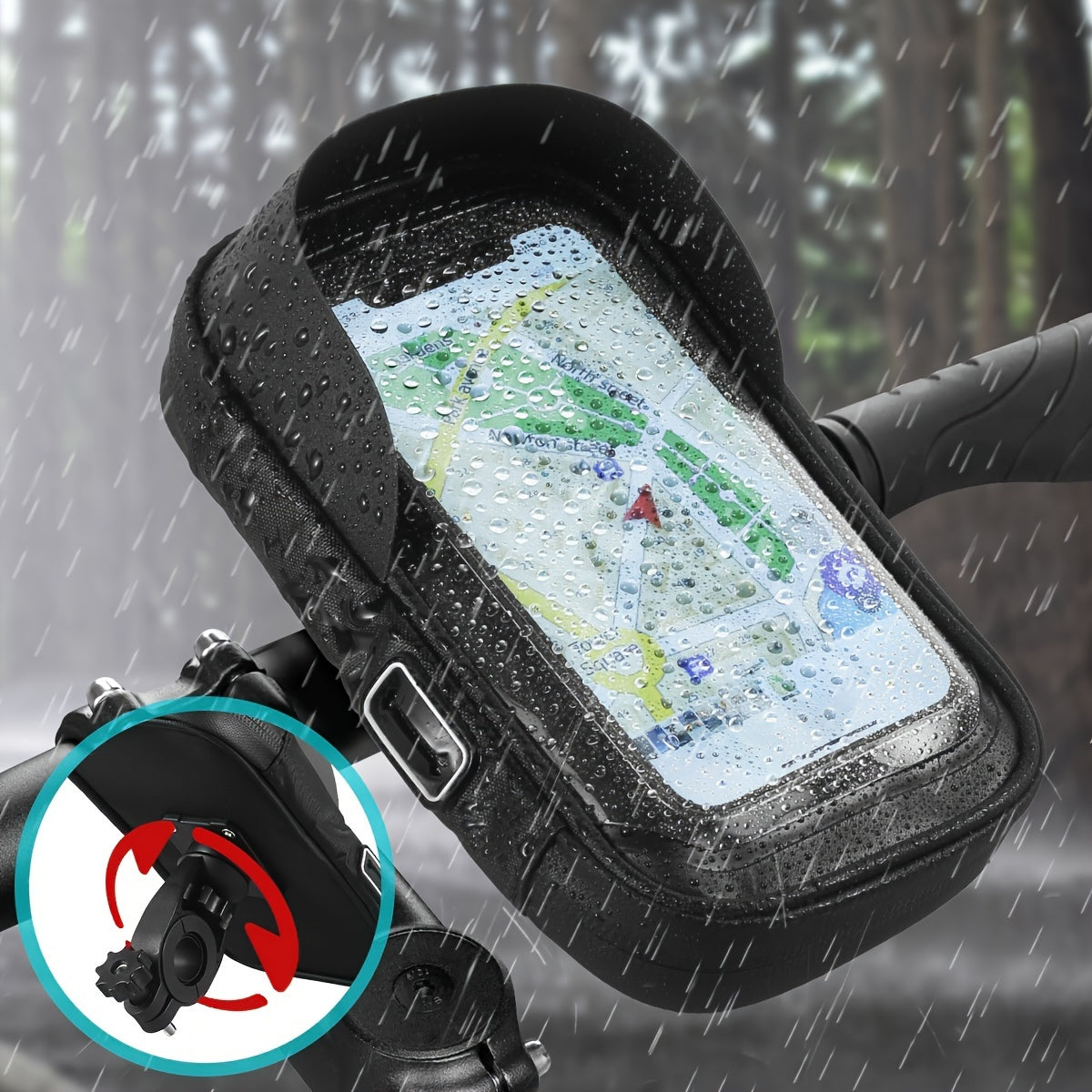 Wasserdichte Handyhalterung für Fahrrad und Motorrad – 360° drehbar und geeignet für 4,5–6,4 Zoll