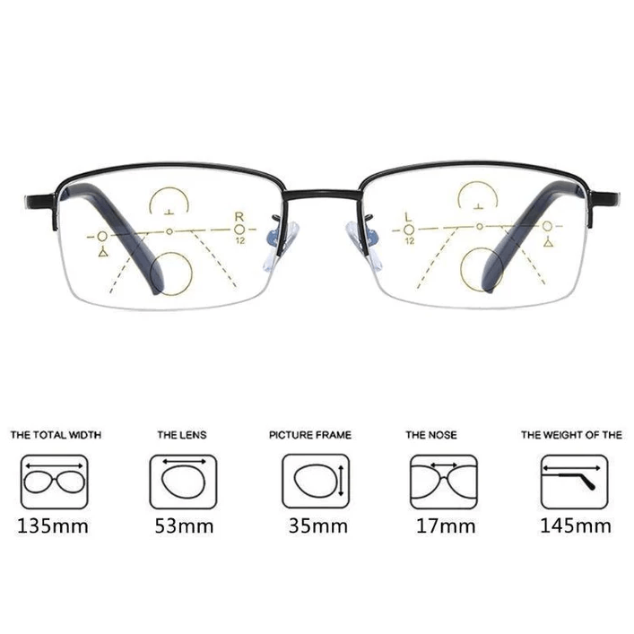 Neue Bifokal-Gleitsichtbrille mit Blaulichtfilter und ultraleichte Lesebrille