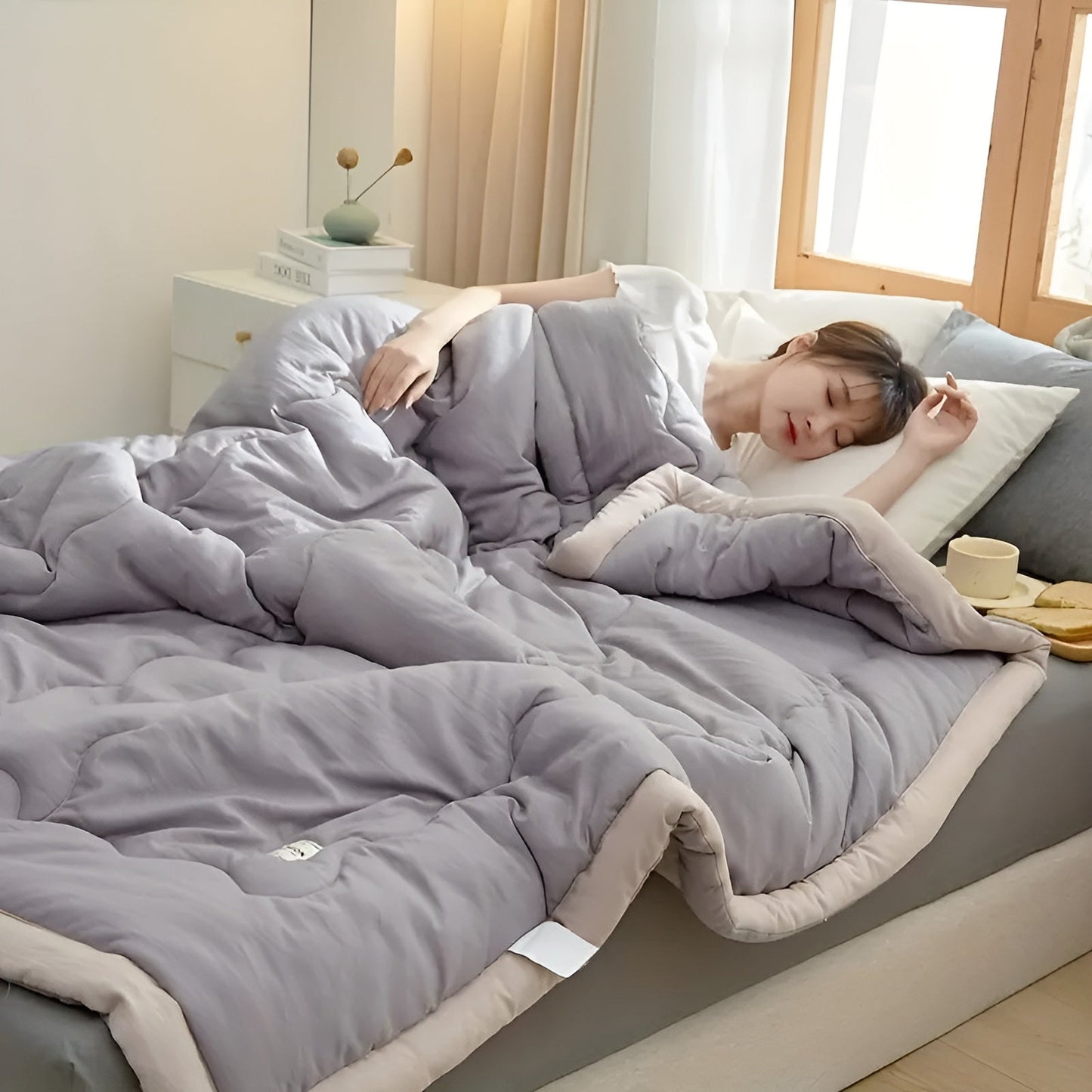 Leichte Tagesdecke für den Sommer – Atmungsaktiv & Vielseitig | Für Sofa, Bett & Reisen | Karnz