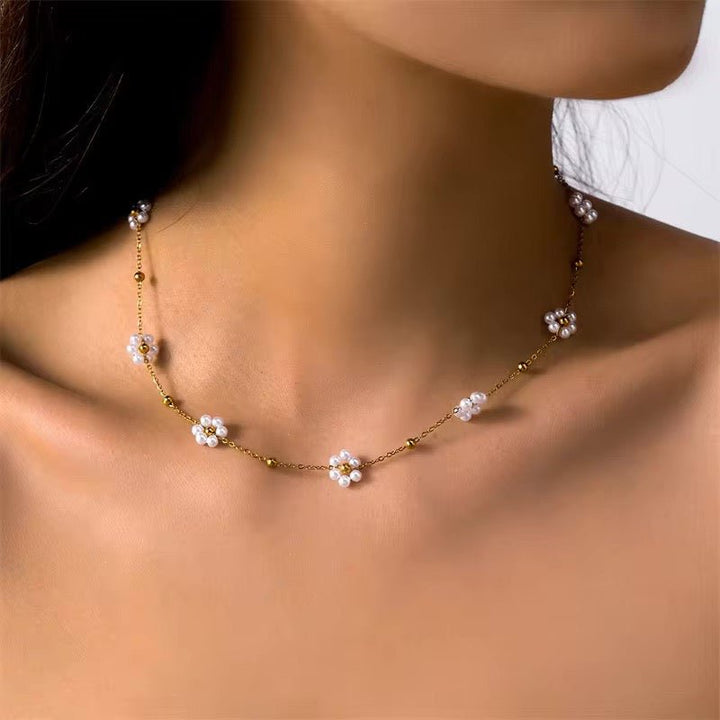 Karnz | Zarte Daisy Halskette & Armbänder