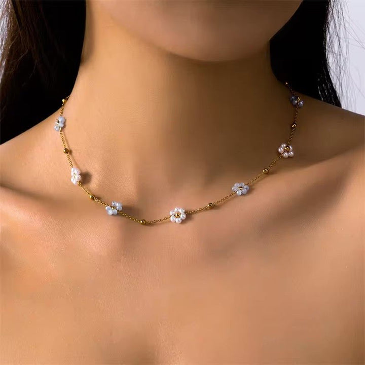 Karnz | Zarte Daisy Halskette & Armbänder