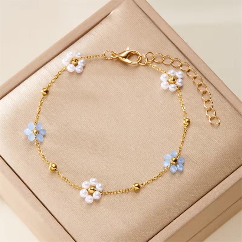 Karnz | Zarte Daisy Halskette & Armbänder