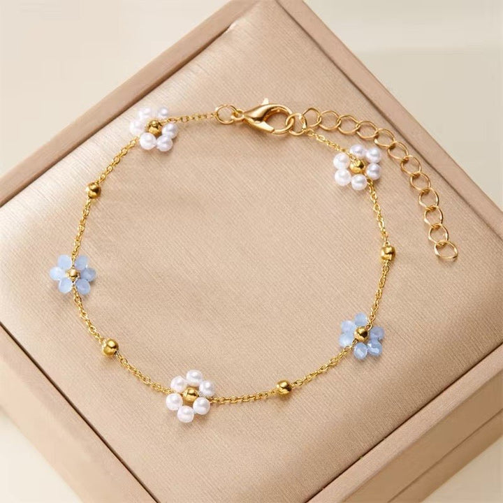 Karnz | Zarte Daisy Halskette & Armbänder