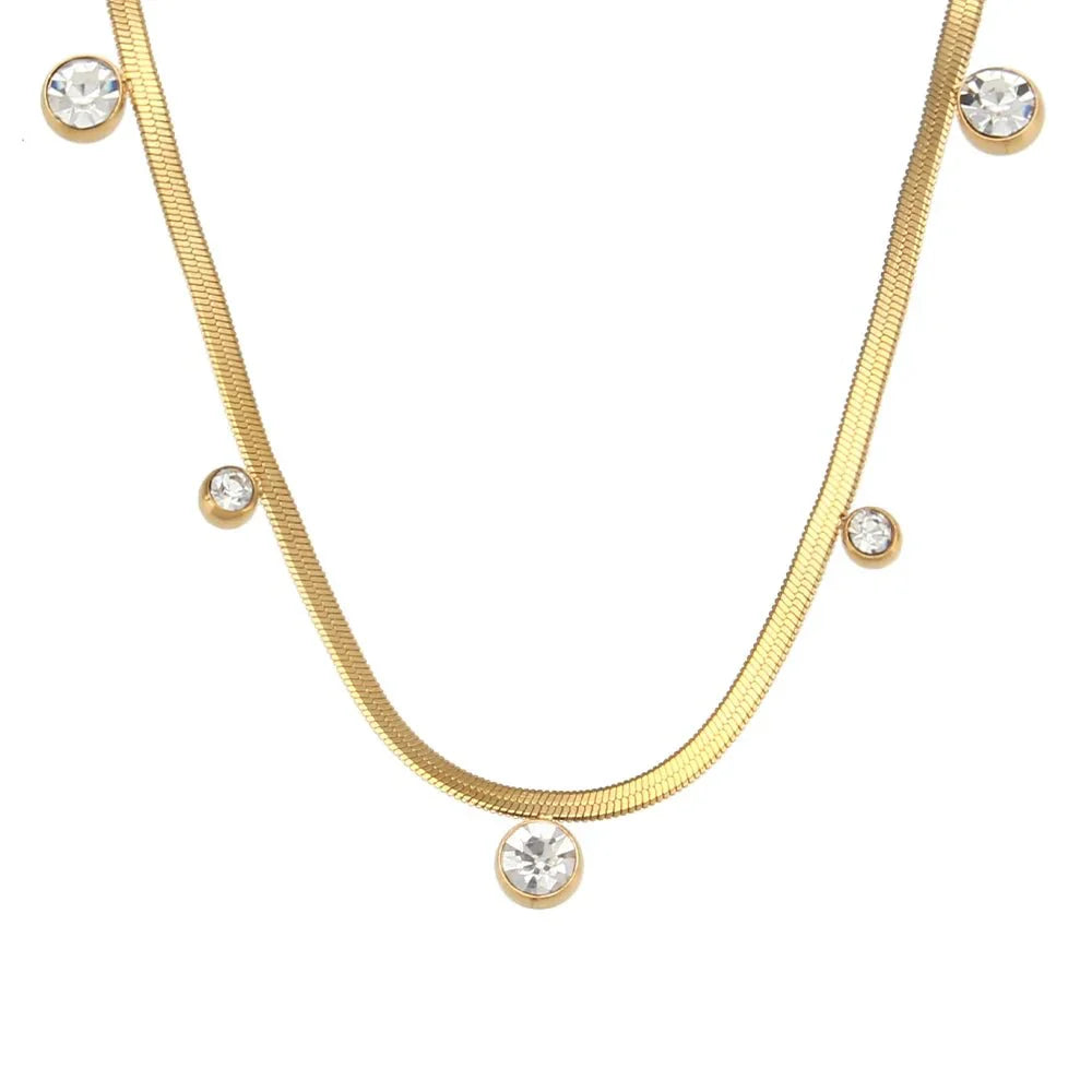 Karnz | Zierliche Diamant-Herringbone-Choker-Halskette