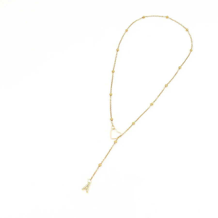 Karnz | Zarte Diamant Buchstaben Lariat Halskette