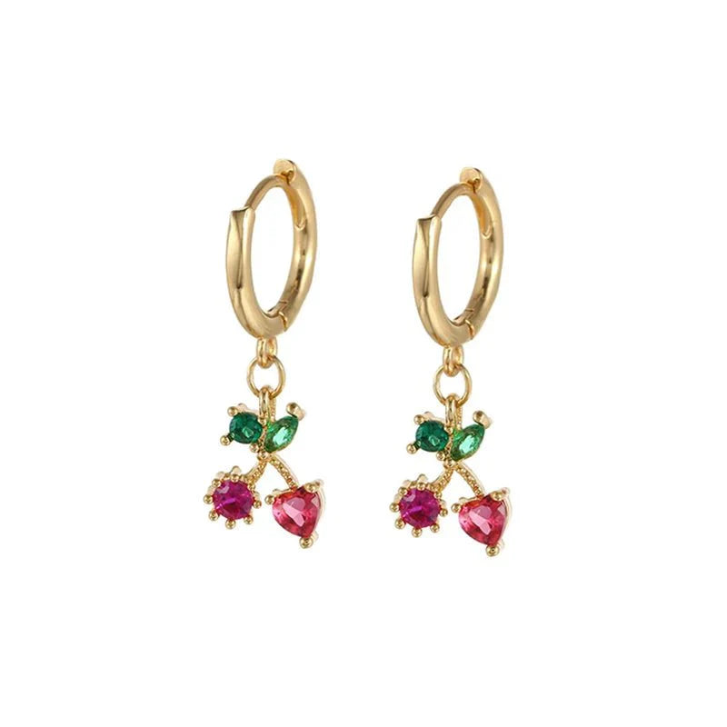 Karnz | Zierliche Obst Hoop & Stud Ohrringe