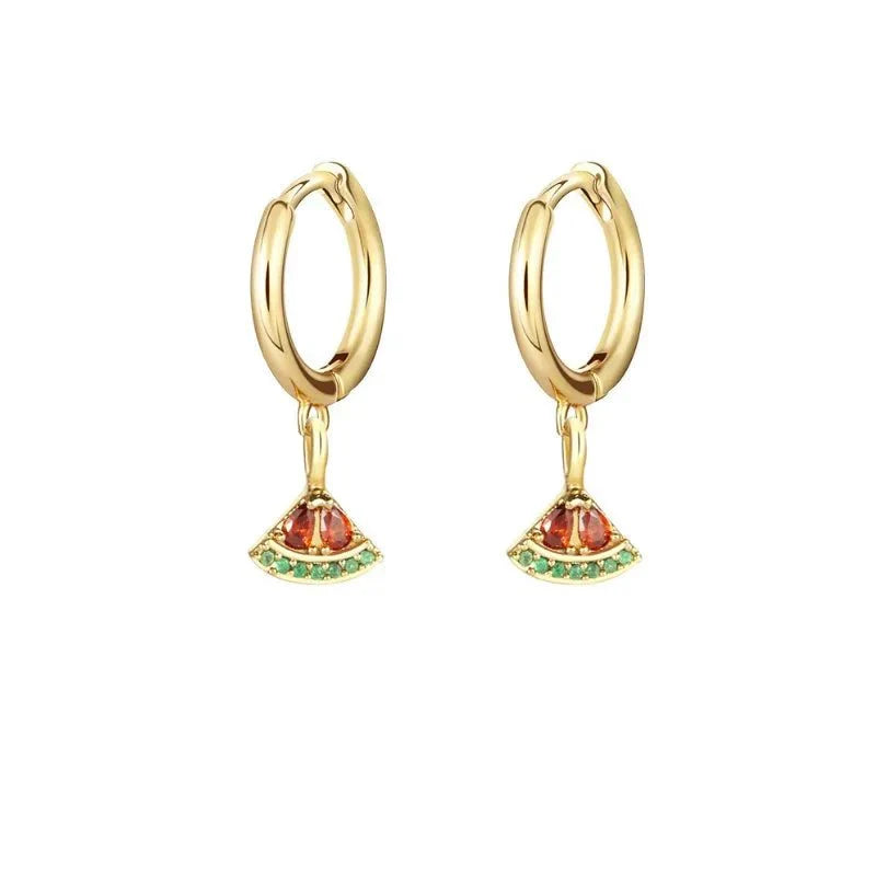 Karnz | Zierliche Obst Hoop & Stud Ohrringe
