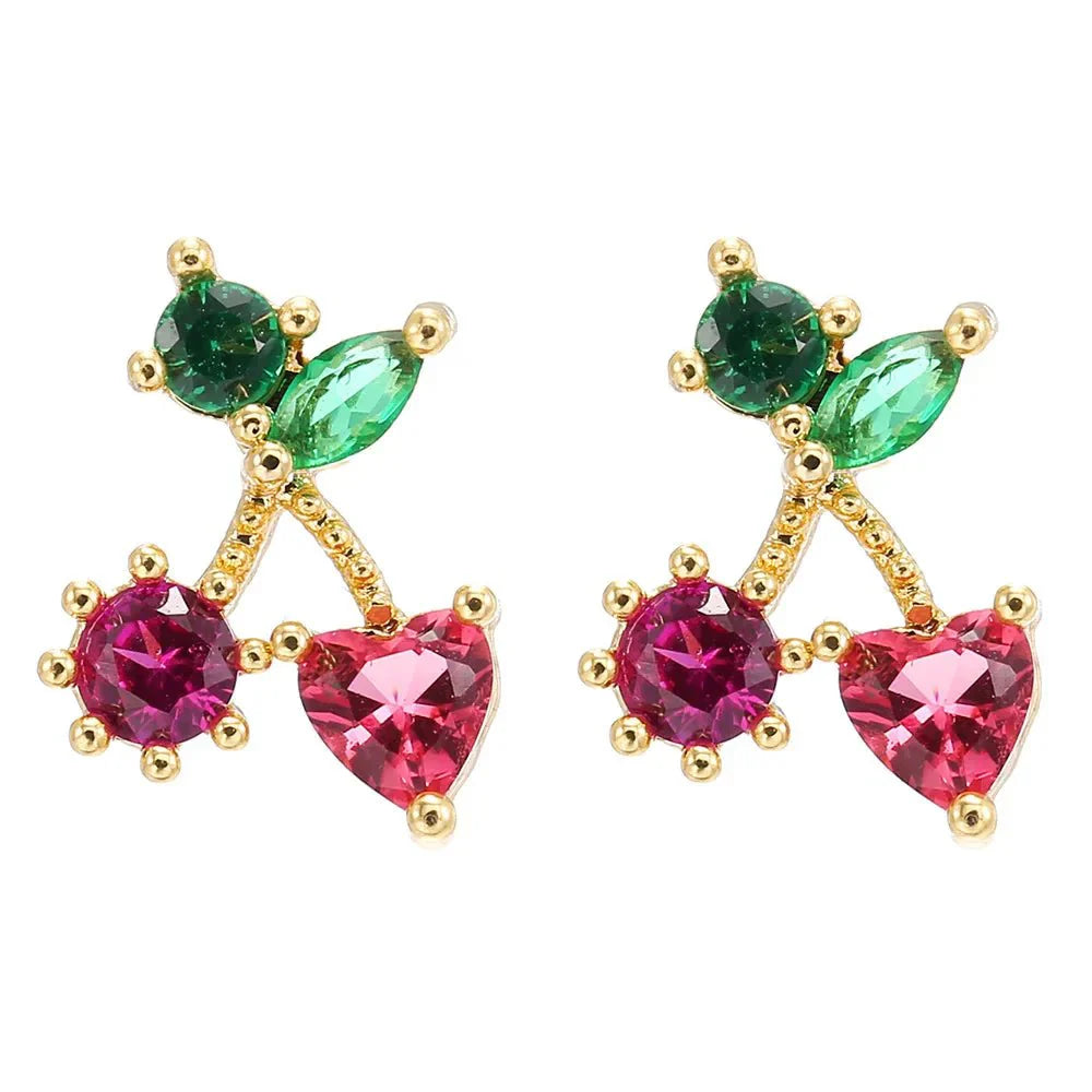 Karnz | Zierliche Obst Hoop & Stud Ohrringe