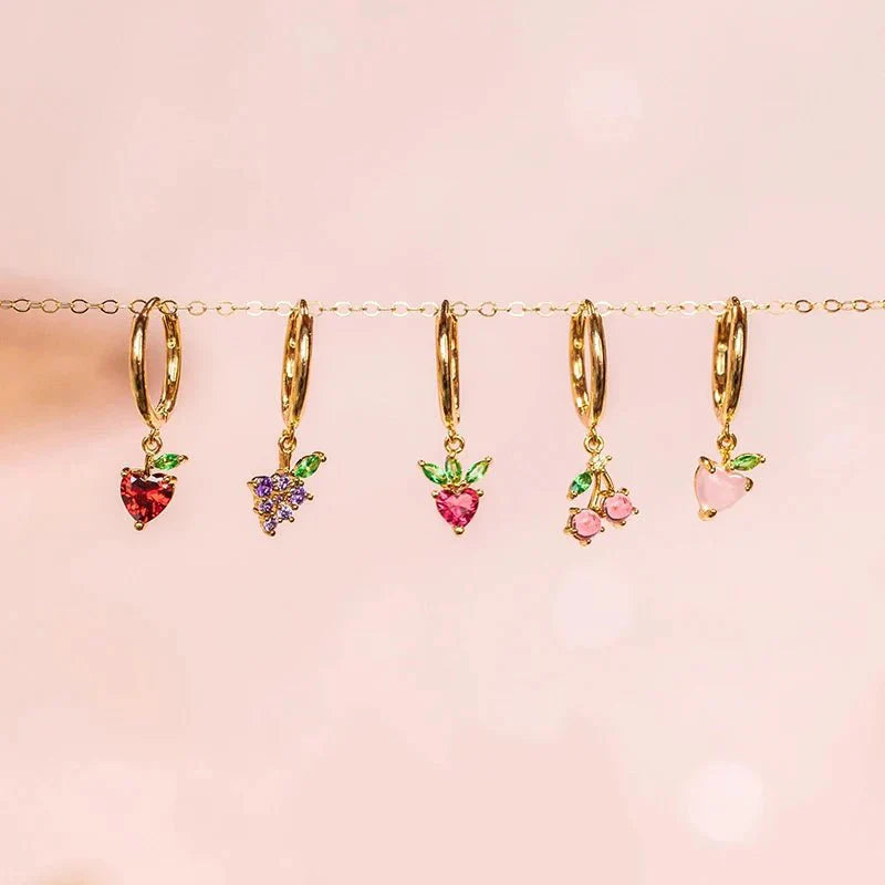 Karnz | Zierliche Obst Hoop & Stud Ohrringe