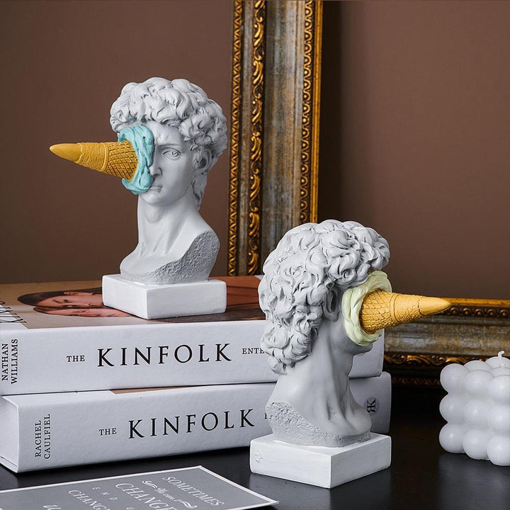 Figur Gesicht Eiscreme Kunstskulptur