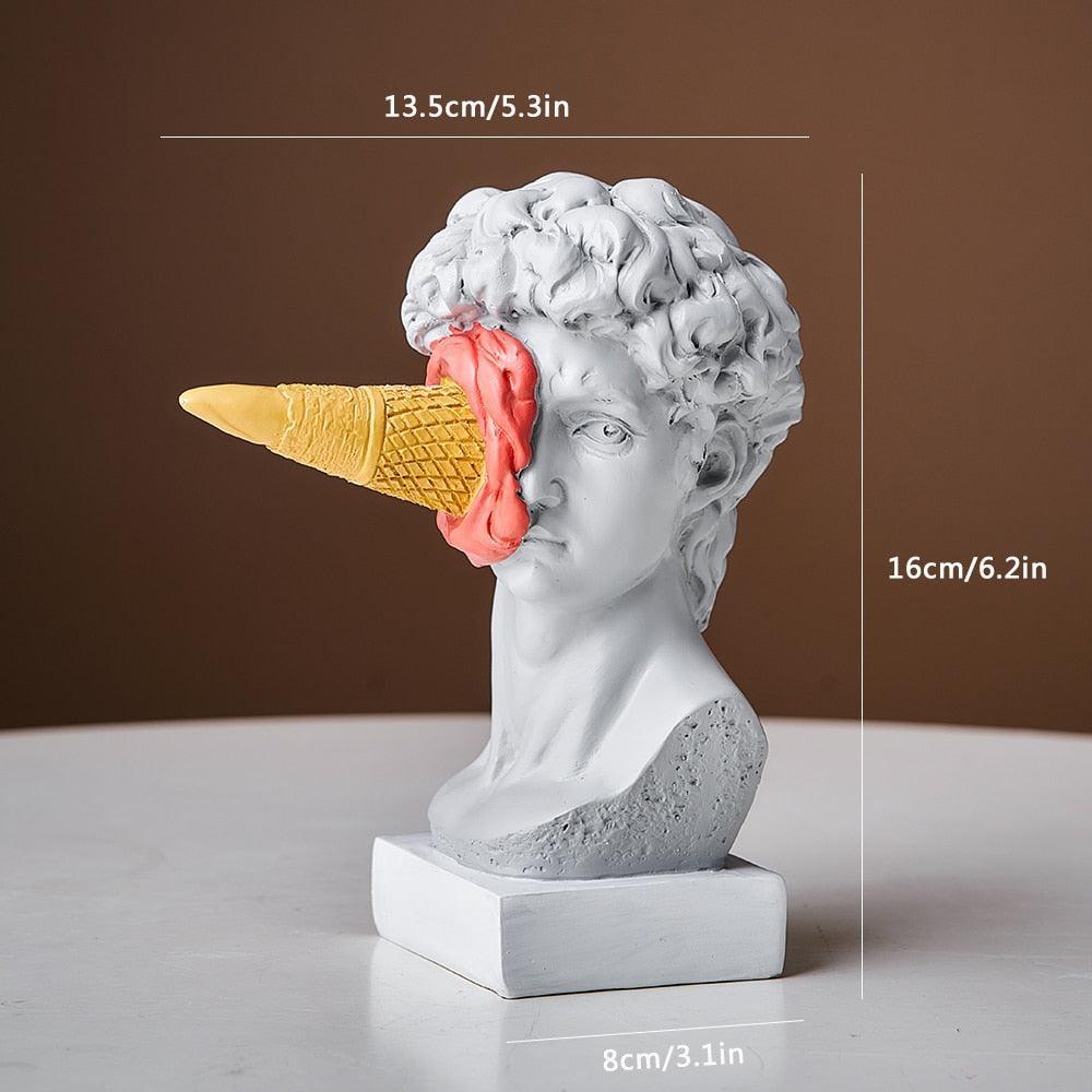 Figur Gesicht Eiscreme Kunstskulptur