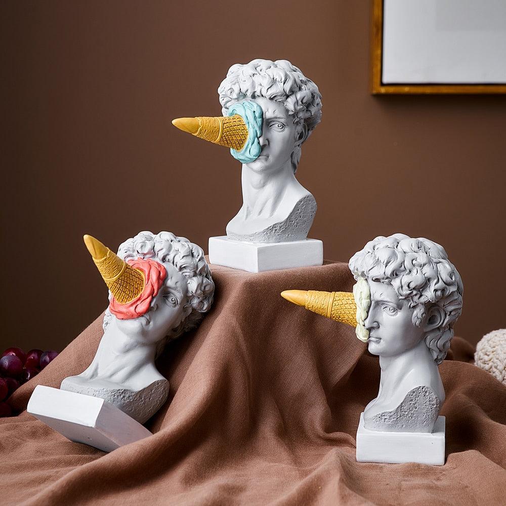Figur Gesicht Eiscreme Kunstskulptur