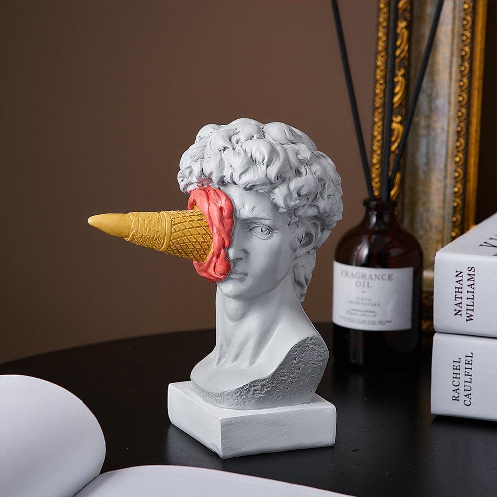 Figur Gesicht Eiscreme Kunstskulptur