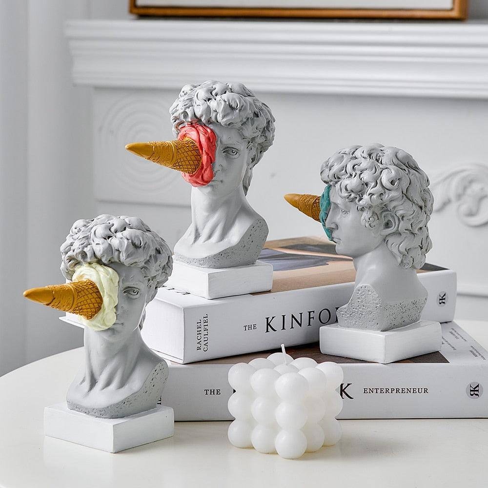 Figur Gesicht Eiscreme Kunstskulptur