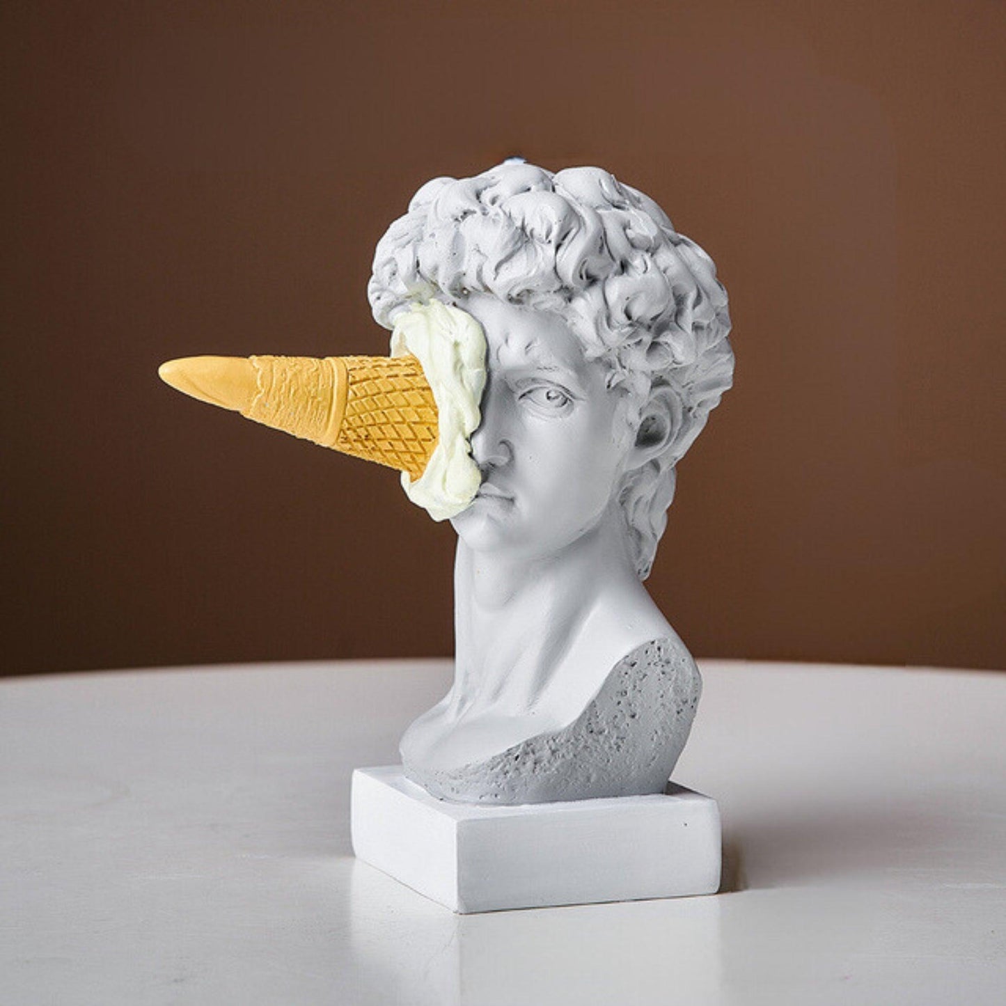 Figur Gesicht Eiscreme Kunstskulptur