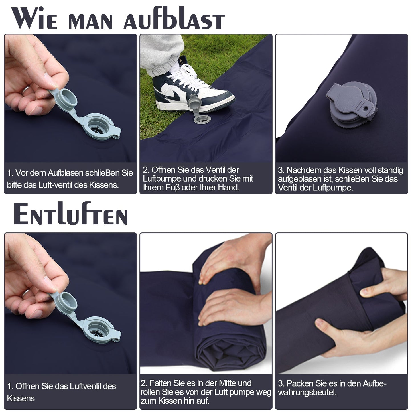 Schlafmatte Campingmatte Fusspumpe | Karnz