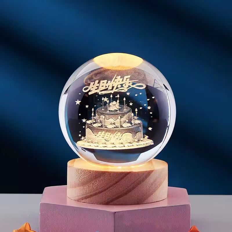 CrystalLight – 3D-Kristall-Nachtlampe mit LED-Beleuchtung | Stimmungsbeleuchtung für Schlaf- oder Wohnzimmer