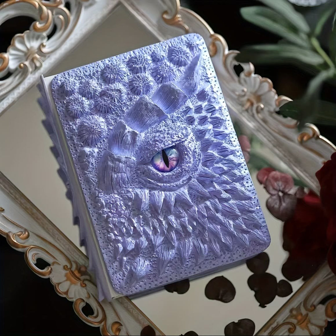 Karnz | Drachenauge 3D Prägung Journal - Handgefertigtes Harz Graviertes Notizbuch