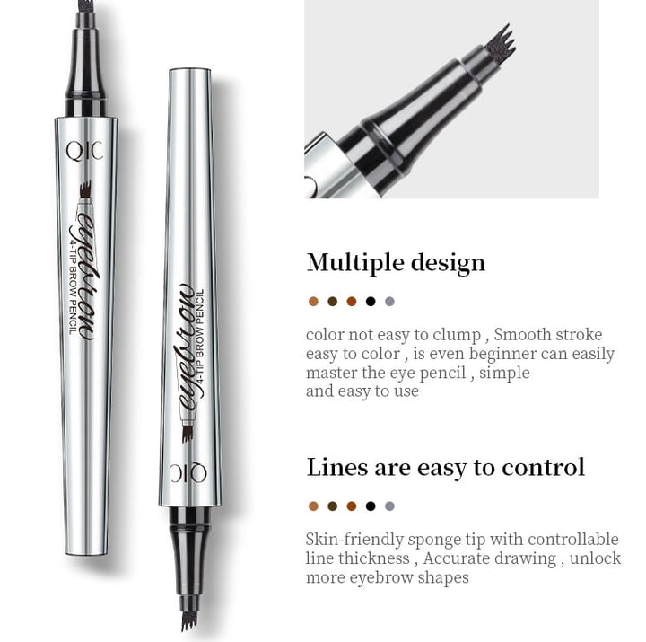 3D wasserfester Microblading-Augenbrauenstift mit 4 Gabelspitzen, Tattoo-Stift