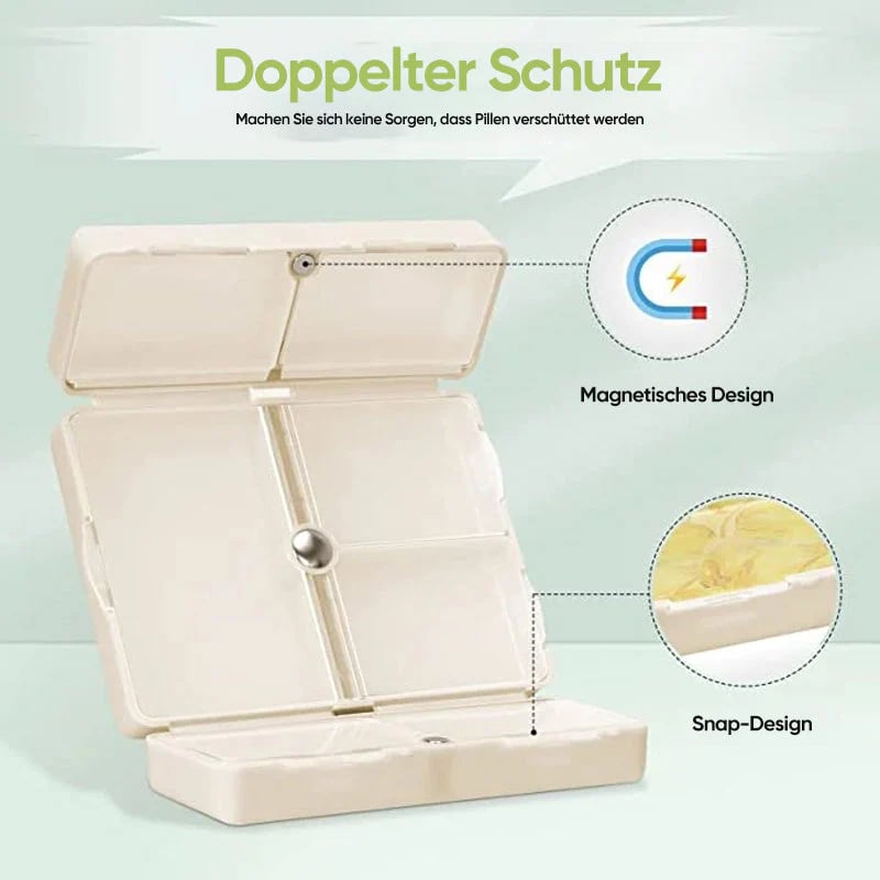 Kompakter Magnetischer Pillenorganisator | Tragbare, Sichere Aufbewahrung | Karnz