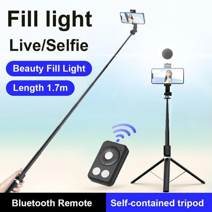 Neuer 6-in-1-Selfie-Stick mit Aufhelllicht