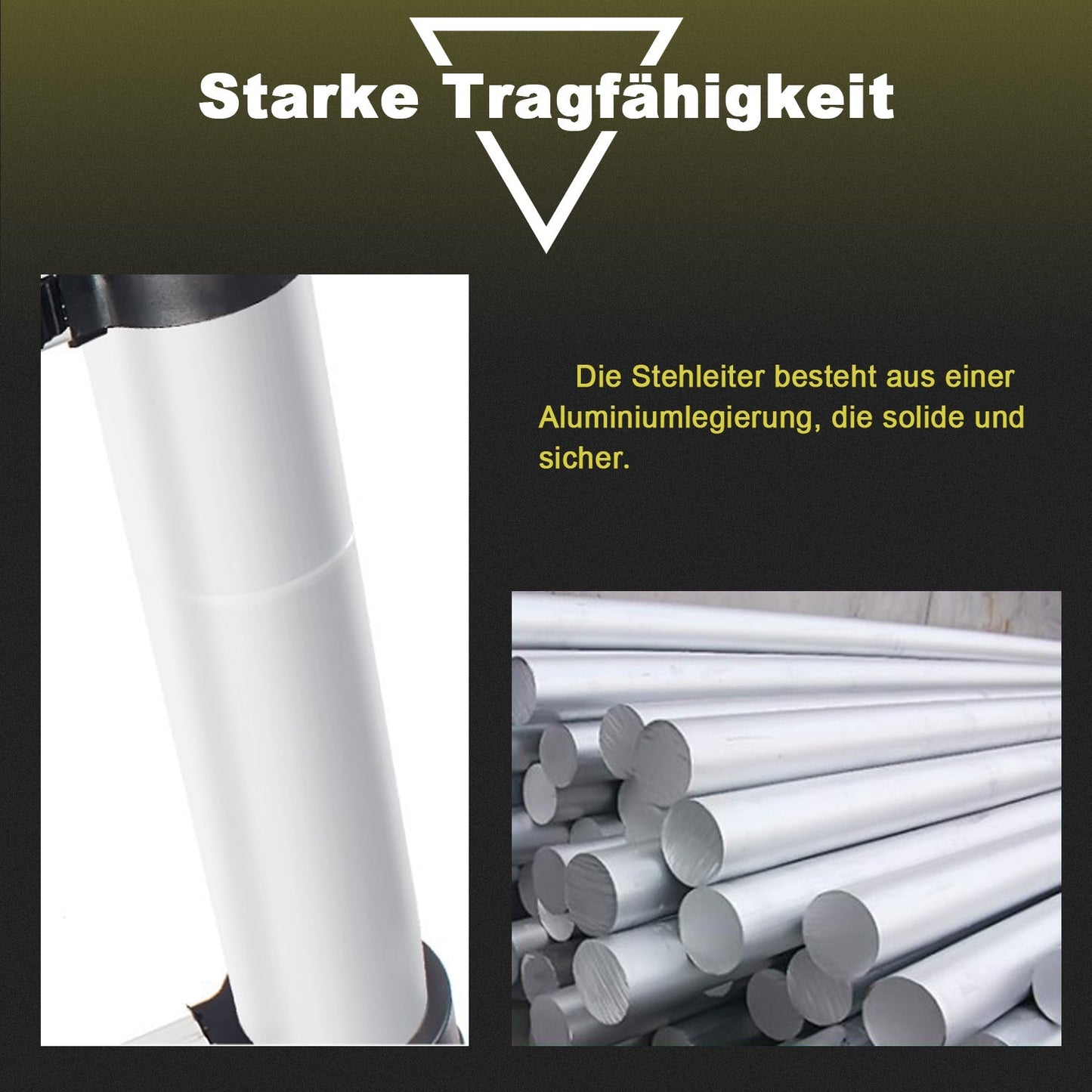 Teleskopleiter Aluminium Belastbarkeit bis zu 150kg 2.6m-5m | Karnz