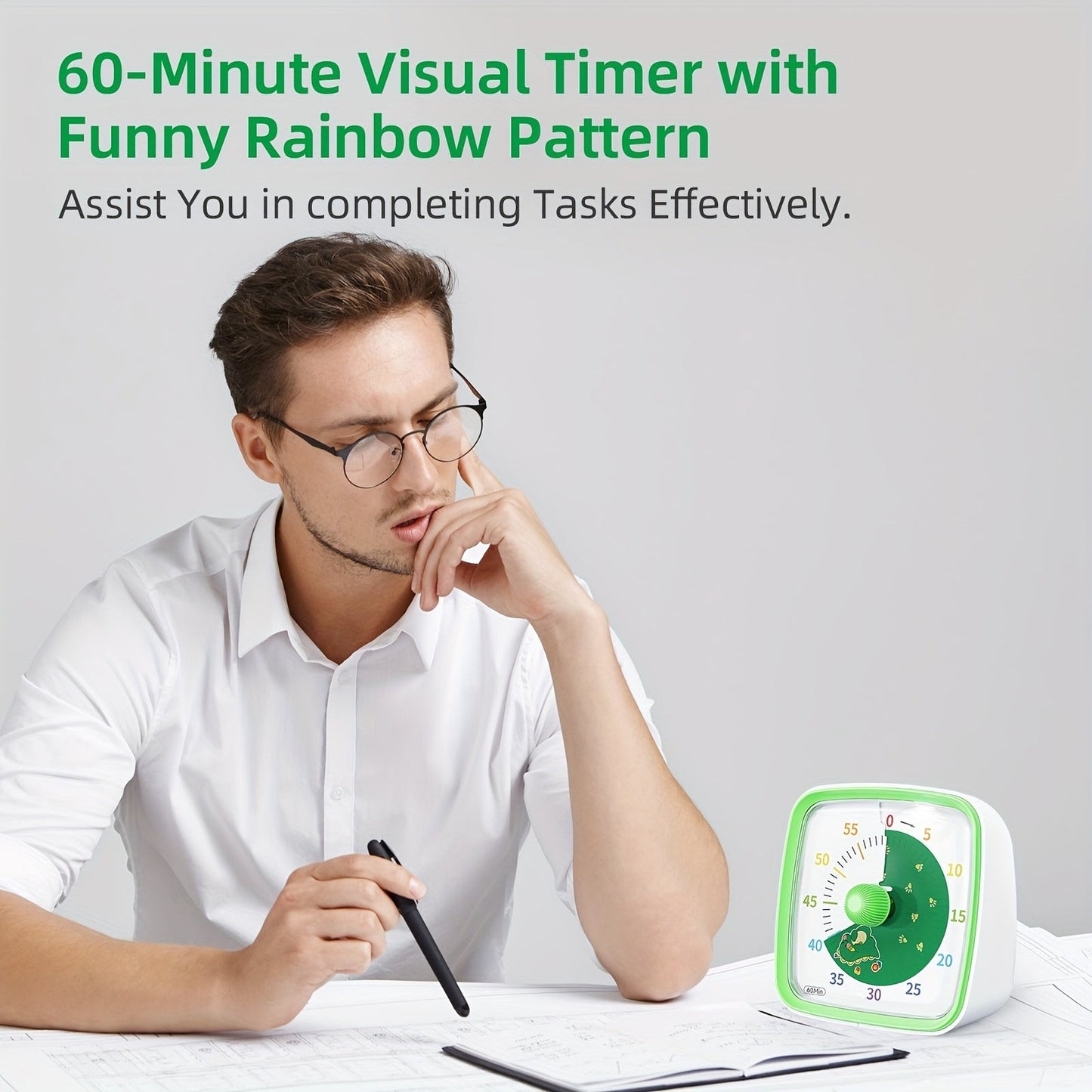 Rainbow Time Management Timer – Visueller 60-Minuten-Countdown-Timer für Studium, Arbeit und Zuhause | Karnz