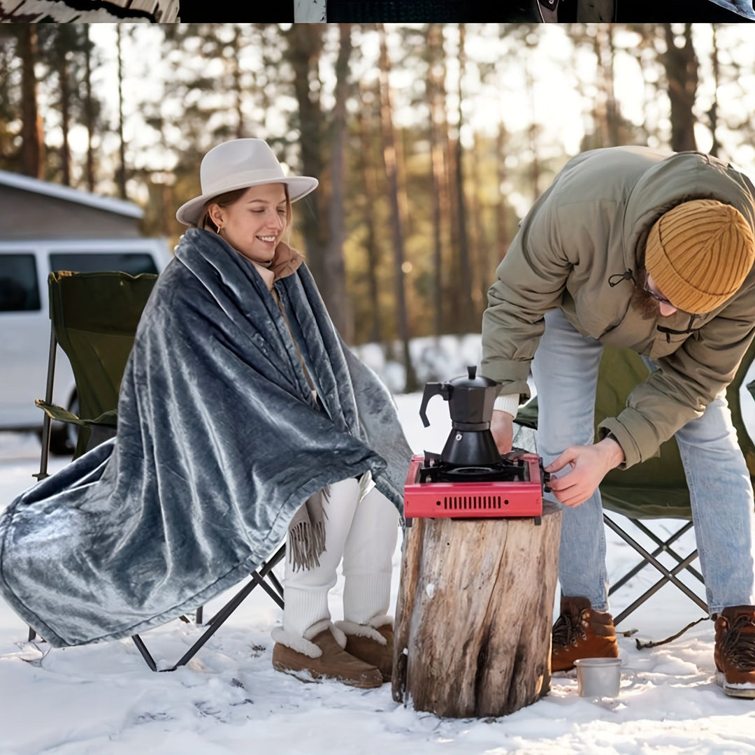 12V beheizte Auto-Decke - Weiche Fleece-Decke mit Überhitzungsschutz für Auto und Camping | Karnz
