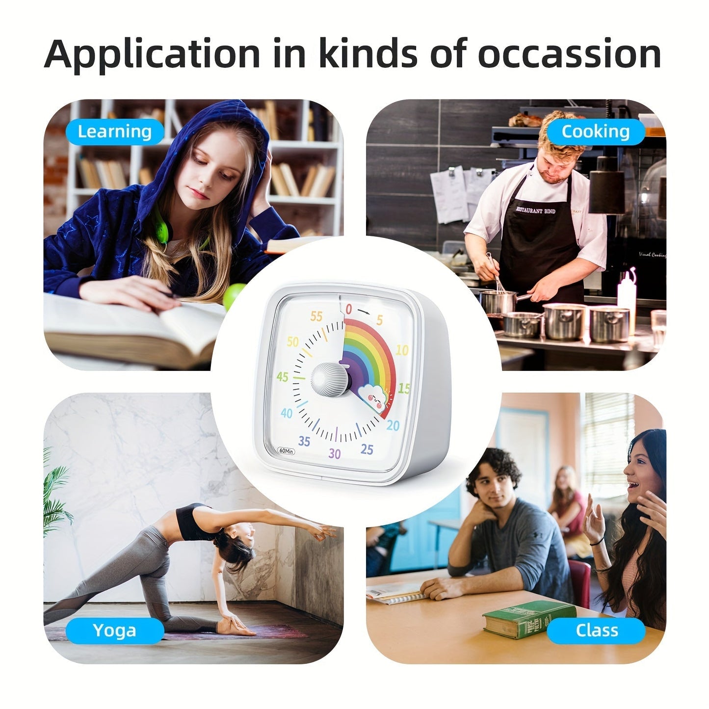 Rainbow Time Management Timer – Visueller 60-Minuten-Countdown-Timer für Studium, Arbeit und Zuhause | Karnz