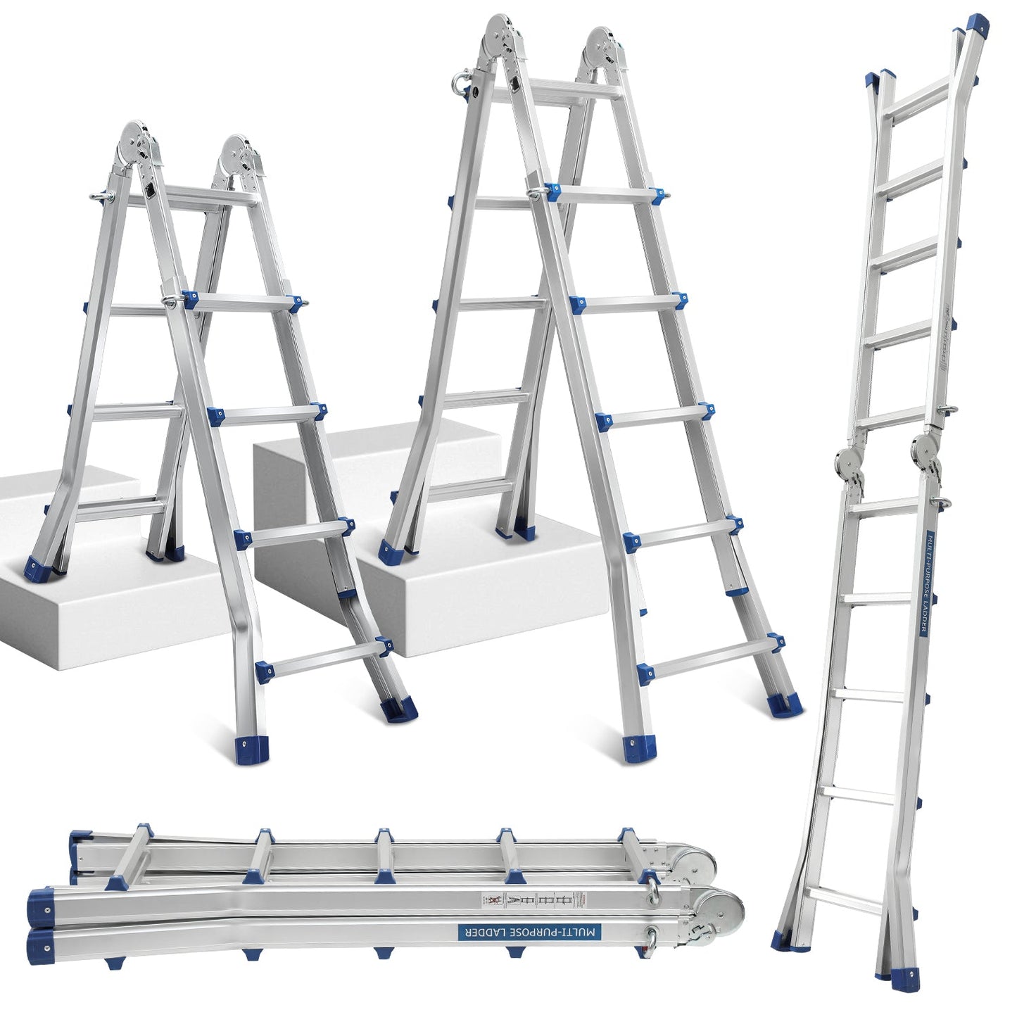 Teleskopleiter Multifunktionsleiter 3 in 1 Aluleiter | Karnz