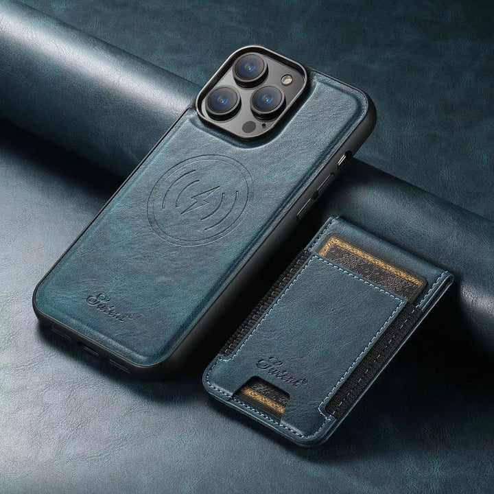 LuxCase Leder Handyhülle mit Kartenfach und Stand – Geeignet für iPhone | Karnz
