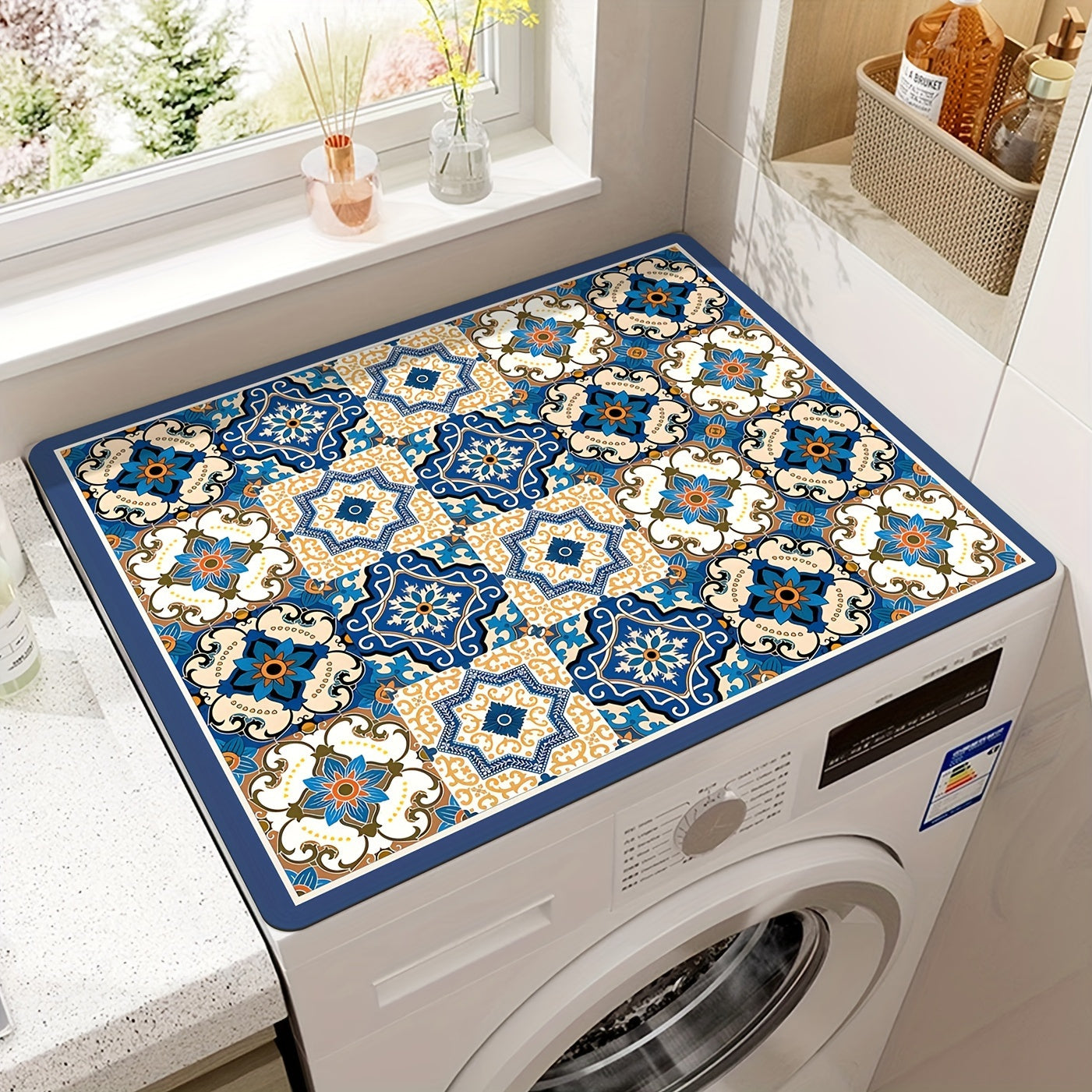 Waschmaschinen-Abdeckmatte Retro-Mosaik | Karnz