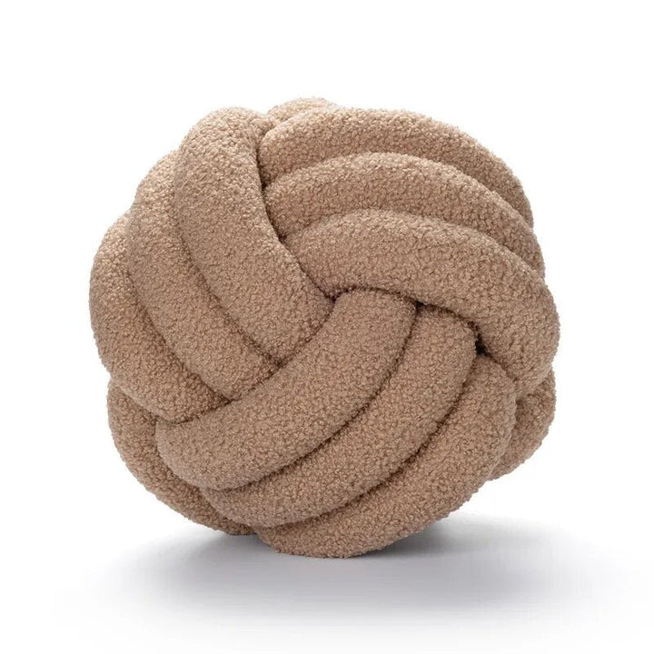 Dekorative Knotenteddyballweiche Kissen - 100% Wolle, Rund | Karnz