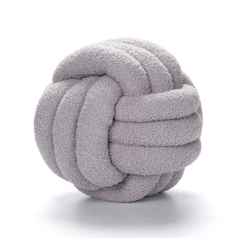 Dekorative Knotenteddyballweiche Kissen - 100% Wolle, Rund | Karnz