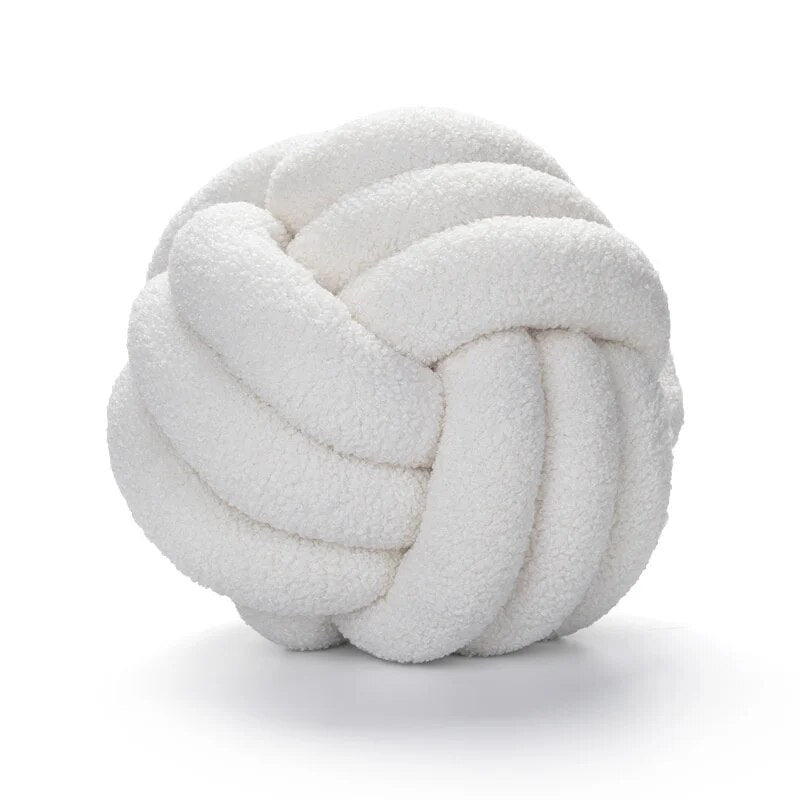 Dekorative Knotenteddyballweiche Kissen - 100% Wolle, Rund | Karnz