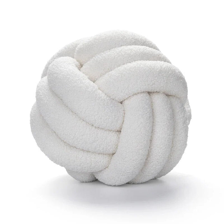 Dekorative Knotenteddyballweiche Kissen - 100% Wolle, Rund | Karnz