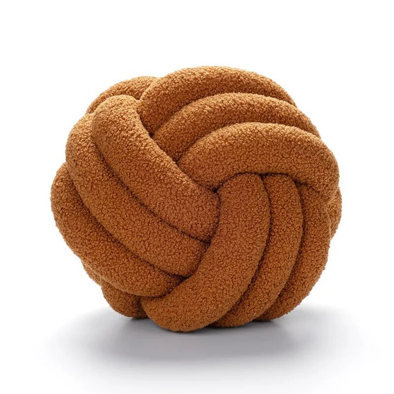 Dekorative Knotenteddyballweiche Kissen - 100% Wolle, Rund | Karnz