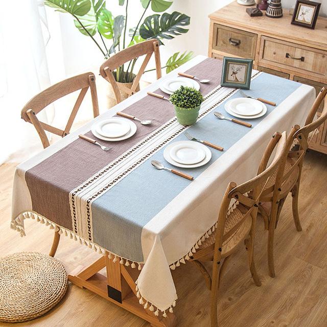 Dekorative Leinentischdecke mit Quaste | Karnz