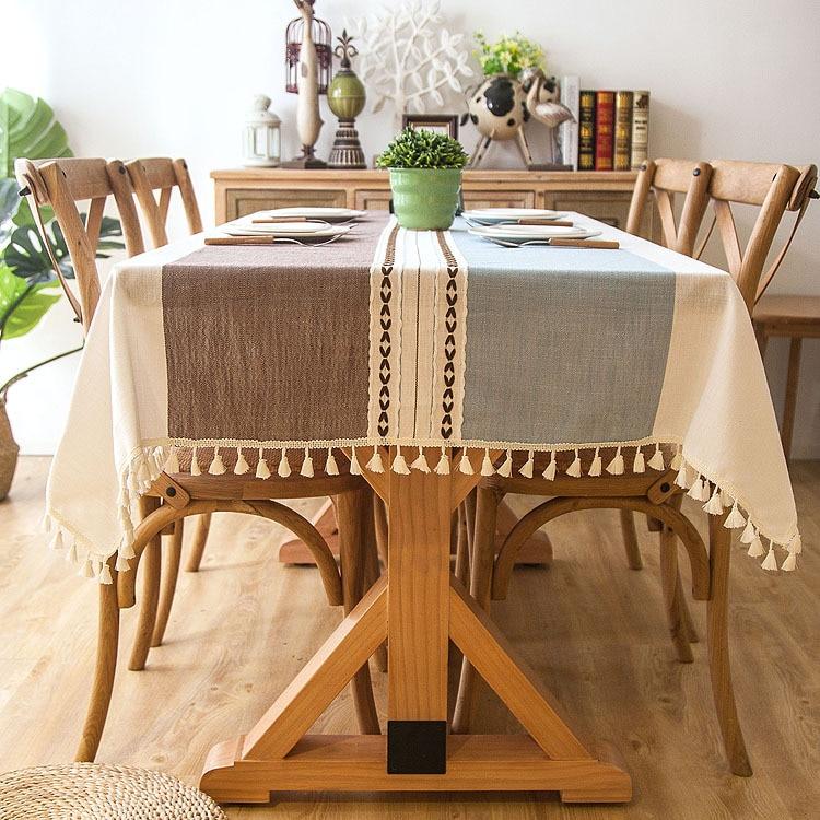 Dekorative Leinentischdecke mit Quaste | Karnz