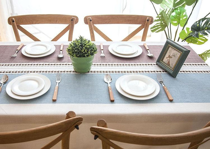 Dekorative Leinentischdecke mit Quaste | Karnz