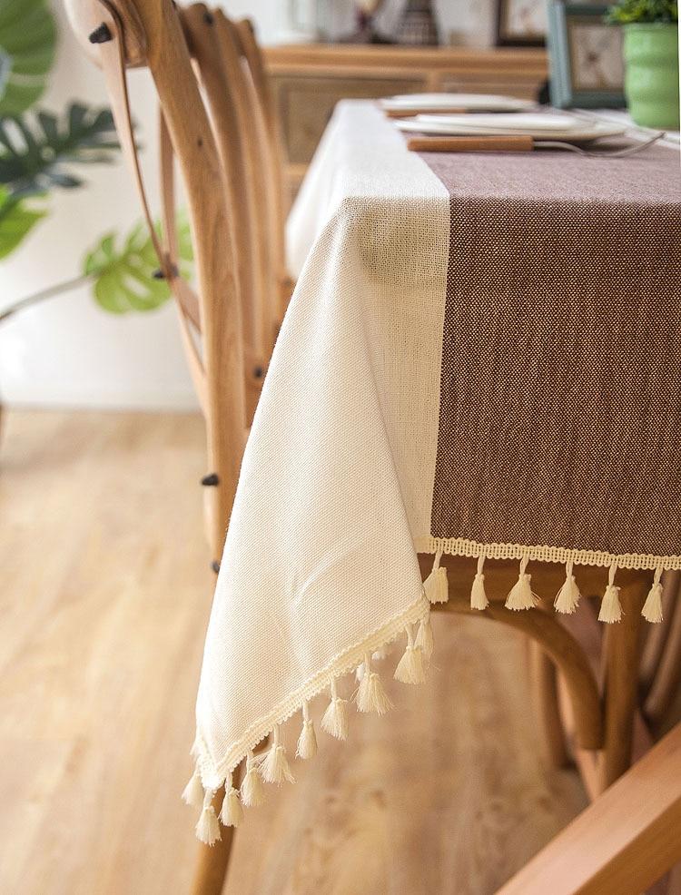 Dekorative Leinentischdecke mit Quaste | Karnz