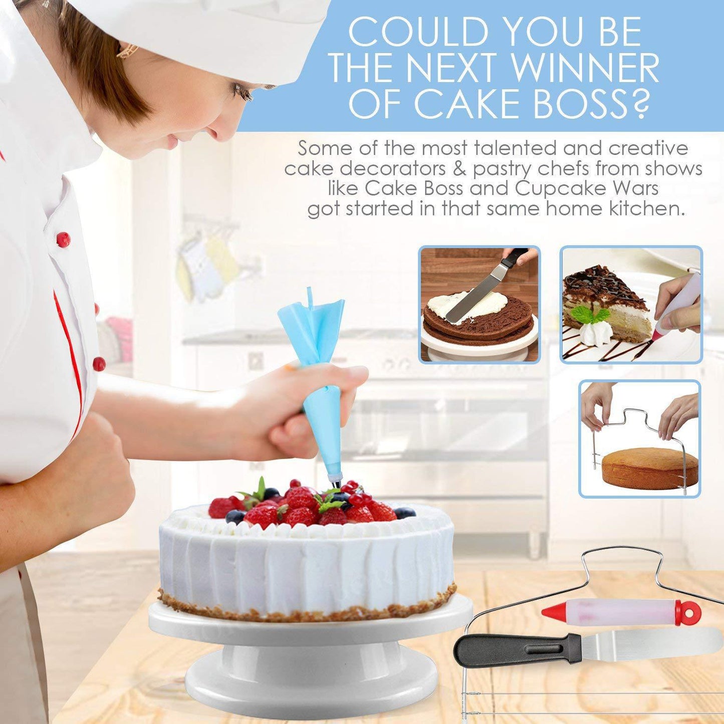 DIY Kuchen Drehteller Sahne Dekoration Zubehör Spatel Set Backwerkzeug | Karnz