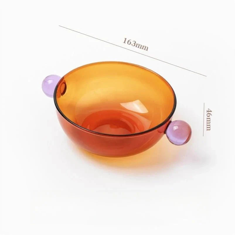 Doppelballgriff Farbglas Schüssel Umweltfreundliches Design | Karnz