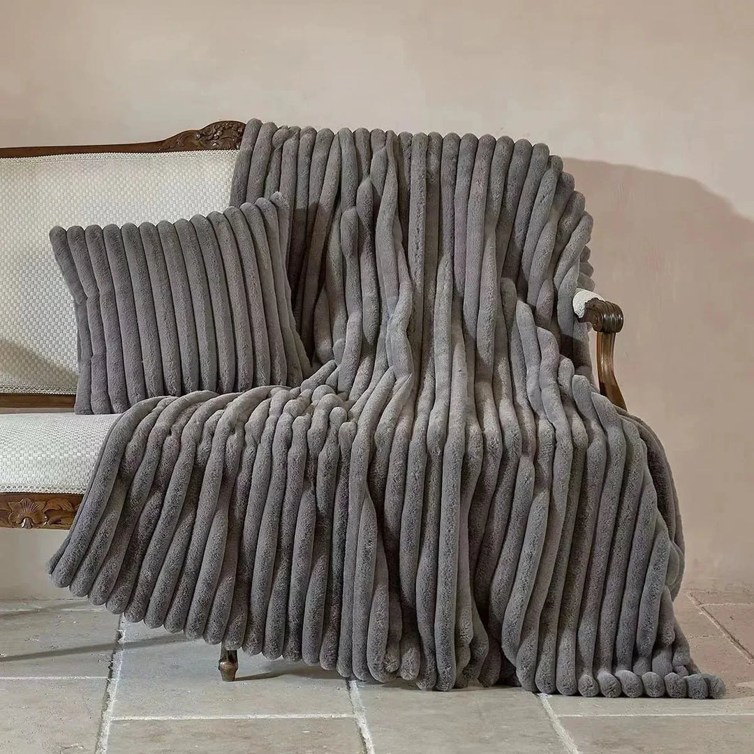 Doppelschichtiger Kunstpelz Warm Winter Plüschdecke für Gemütliche Nächte | Karnz