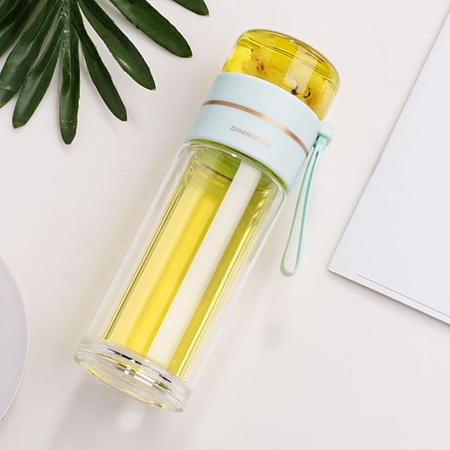 Doppelwandige Glaswasserflaschen Teefilterflasche Tee-Trennbecher | Karnz
